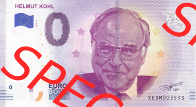 0-Euro Souvenirscheine Deutschland 2018 (Stück 1), XEDM, Helmut Kohl (1) Sammlung