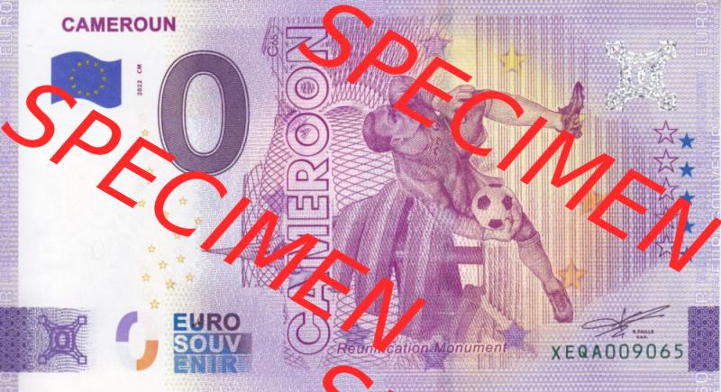0-Euro Souvenirscheine Deutschland 2022-CM, Fußball-WM in Katar XEQA, Kamerun - Cameroun - Cameroon (1) Sammlung