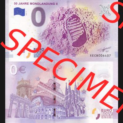 0-Euro Souvenirscheine Deutschland 2018-2, XECB, 50 Jahre Mondlandung II (3) Sammlung