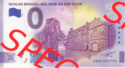 0-Euro Souvenirscheine Deutschland 2020 (Stück 1), XEQL, Schloß Broich - Mülheim An Der Ruhr (1) Sammlung