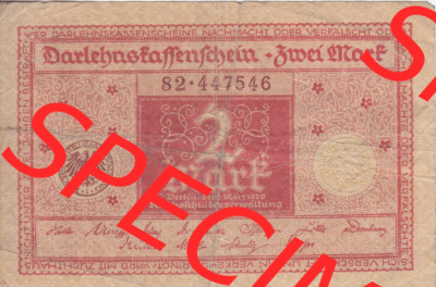 Banknote Deutsches Reich 1920, P59 2 Mark (1) Sammlung