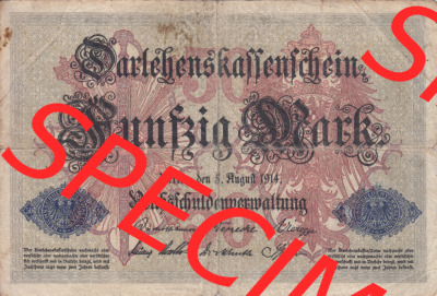 Banknote Deutsches Reich 1914, P49 50 Mark (1) Sammlung