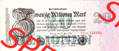 Banknote Deutsches Reich 1923, P97 20 Millionen Mark (1) Sammlung