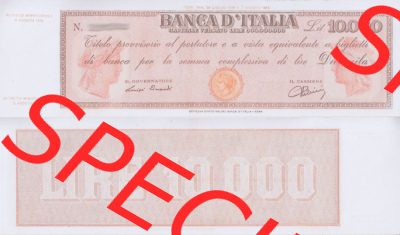 Banknoten Italien 1947-1950, 10000 Lire b. Vorderseite und Rückseite auf einen Digitalen Bild der Banknoten von Italien 1947-1950,... Sammlung