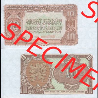 Banknoten Tschechoslowakei 1953-1953, 10 Kronen. Vorderseite und Rückseite auf einen Digitalen Bild der Banknoten der Tschechoslowakei 1953, Banknoten aus Satz der Banknoten Tschechoslowakei... Sammlung