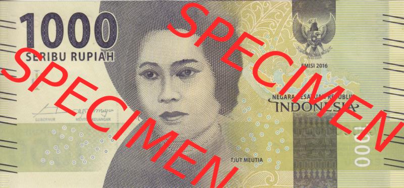 Banknote Asien Indonesien 2016 ,1000 Rupiah (1) Sammlung