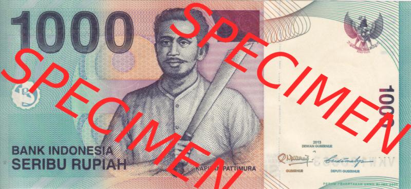 Banknote Asien Indonesien 2013, 1000 Rupiah (1) Sammlung