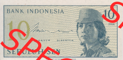 Banknote Asien Indonesien 1964, 10 San (1) Sammlung
