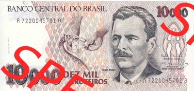 Banknoten Amerika Brasilien 1991, 1992, 1993 10000 Cruzeiros (1) Sammlung