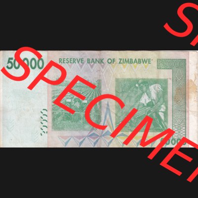 Banknoten Afrika Simbabwe 2008, 50000 Dollars (2) Sammlung