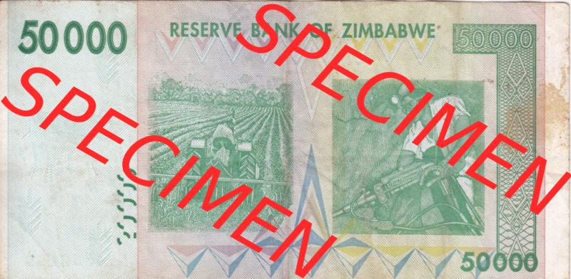 Banknoten Afrika Simbabwe 2008, 50000 Dollars (2) Sammlung
