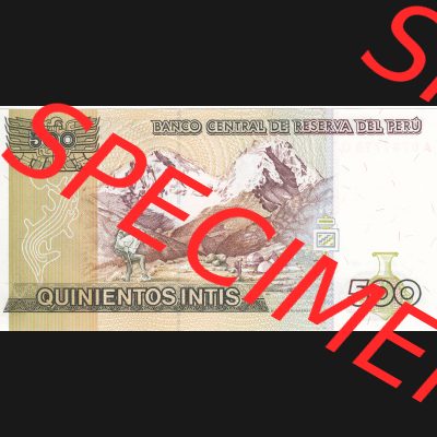 Banknoten Amerika Peru 1987, 500 Intis (2) Sammlung