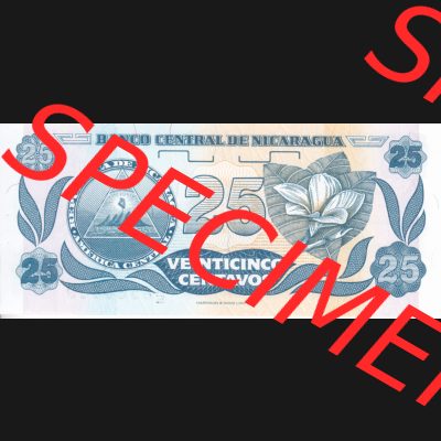 Banknoten Amerika Nicaragua 1991 p170 25 Centavos (2) Sammlung
