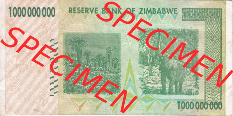 Banknoten Afrika Simbabwe 2008, 1000000000 (2) Sammlung