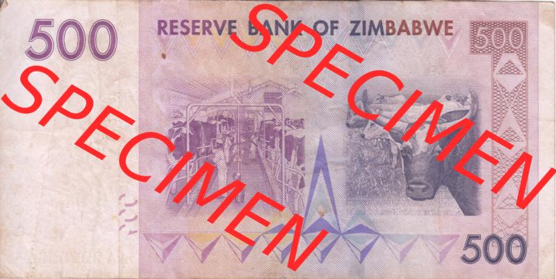 Banknoten Afrika Simbabwe 2007, 500 Dolars (2) Sammlung
