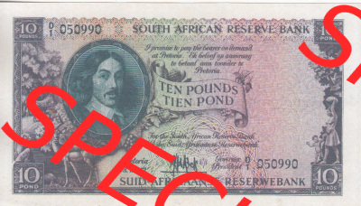 Banknoten Afrika Südafrika 1948-1959, 10 Pfund II (1) Sammlung