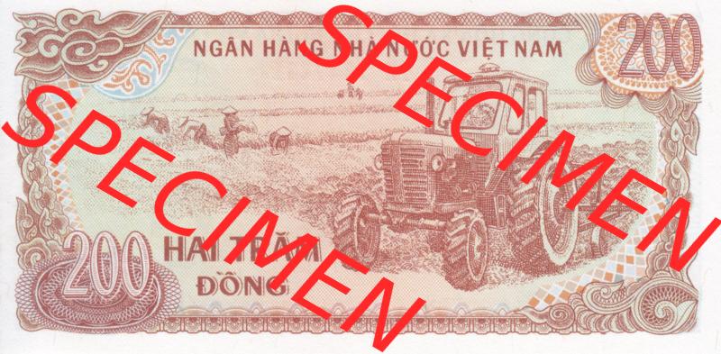 Banknoten Asien Vietnam 1987, 200 Dong (2) Sammlung
