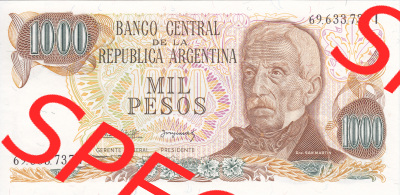Banknoten Amerika Argentinien 1976-1983, 1000 Pesos (1) Sammlung