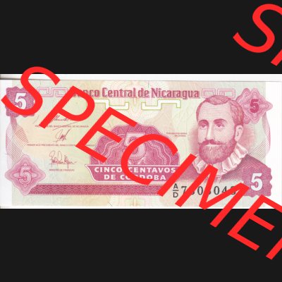 Banknoten Amerika Nicaragua 1991 p168 5 Centavos (1) Sammlung
