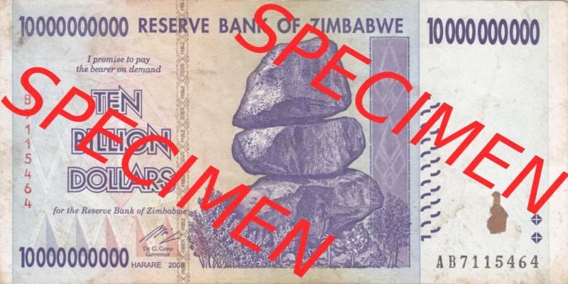 Banknoten Afrika Simbabwe 2008, 100000000000 Dollars (1) Sammlung
