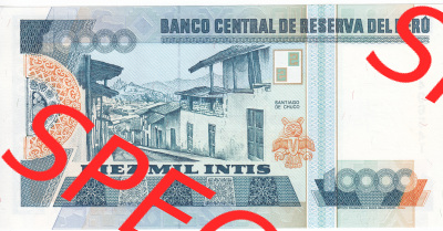 Banknoten Amerika Peru 1988, 10000 Intis (2) Sammlung