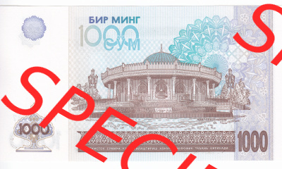 Banknoten Asien Usbekistan 2001, 1000 Sum (2) Sammlung