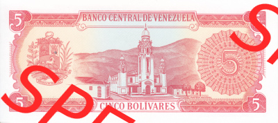 Banknoten Amerika Venezuela 1989 p70 5 Bolivares (2) Sammlung