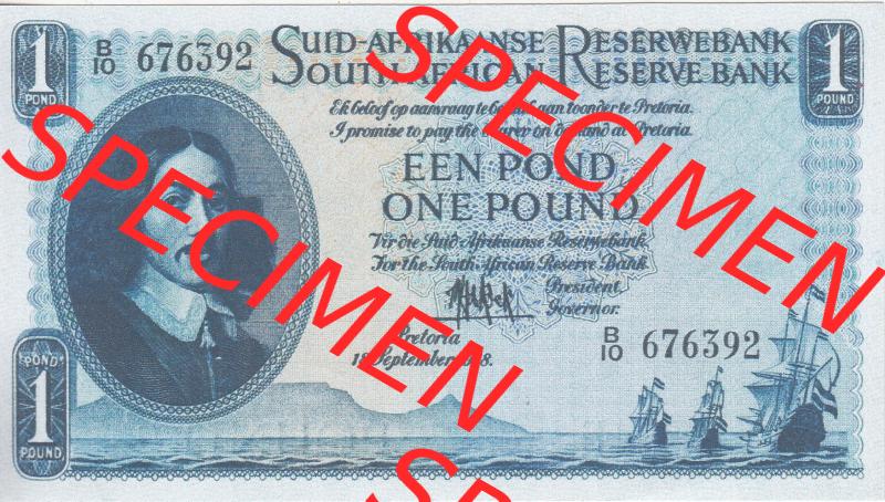 Banknoten Afrika Südafrika 1948-1959, 1 Pfund II (1) Sammlung