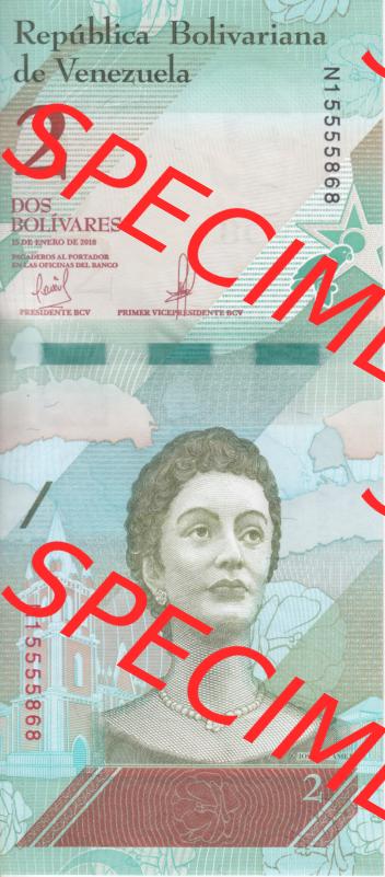Banknoten Amerika Venezuela 2018 2 Bolivares Papageien-Vogel (1) Sammlung