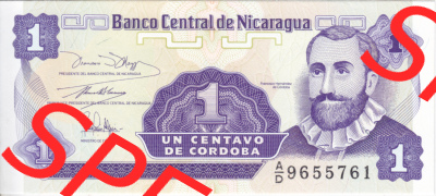 Banknoten Amerika Nicaragua 1991 p167 1 Centavo (1) Sammlung