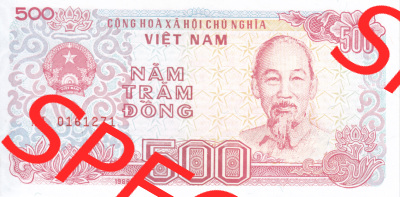 Banknoten Asien Vietnam 1988, 500 Dong (1) Sammlung
