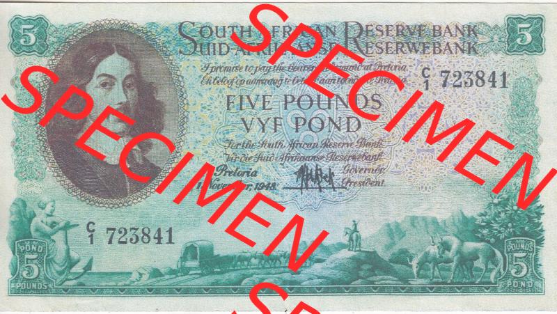 Banknoten Afrika Südafrika 1948-1959, 5 Pfund I (1) Sammlung