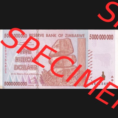 Banknoten Afrika Simbabwe 2008, 5000000000 Dollars (1) Sammlung