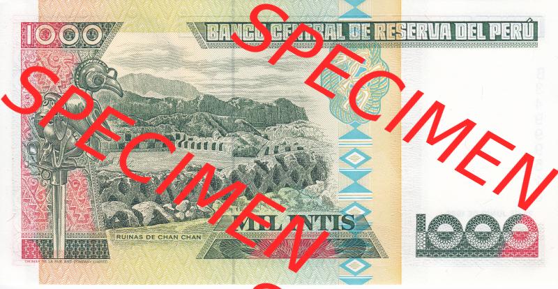 Banknoten Amerika Peru 1988, 1000 Intis (2) Sammlung