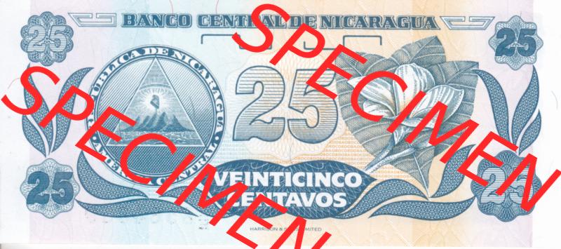 Banknoten Amerika Nicaragua 1991 p170 25 Centavos (2) Sammlung