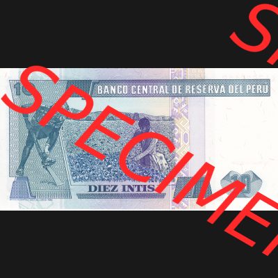Banknoten Amerika Peru 1987, 10 Intis (2) Sammlung