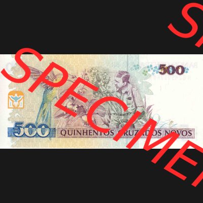 Banknoten Amerika Brasilien 1990, 500 Cruzeiros auf 500 Cruzados Novos (2) Sammlung
