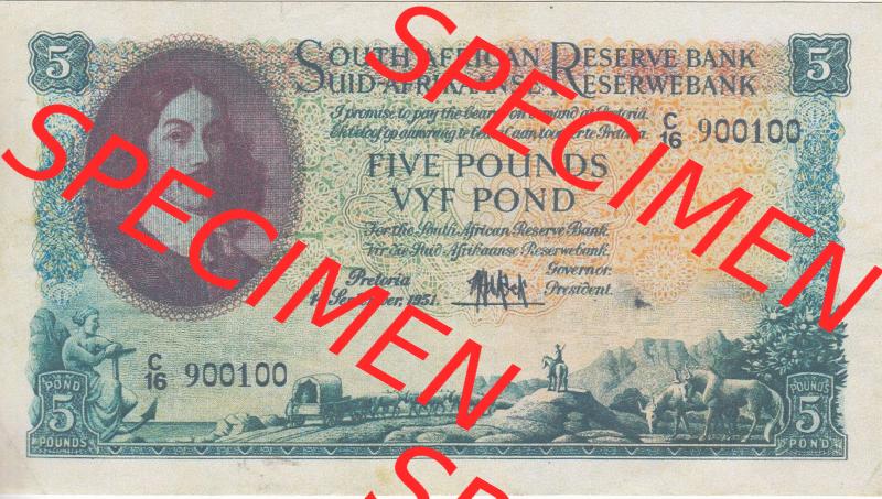Banknoten Afrika Südafrika 1948-1959, 5 Pfund II (1) Sammlung