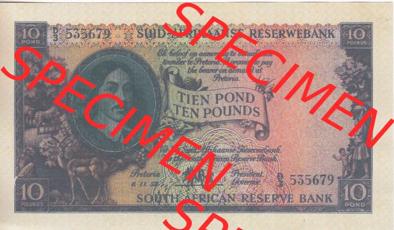 Banknoten Afrika Südafrika 1948-1959, 10 Pfund I (1) Sammlung