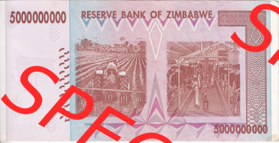 Banknoten Afrika Simbabwe 2008, 5000000000 Dollars (2) Sammlung