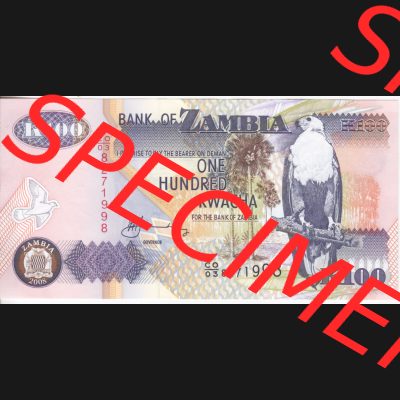 Banknoten Afrika Sambia 2008, 100 Kwacha (1) Sammlung