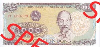 Banknoten Asien Vietnam 1988, 1000 Dong (1) Sammlung