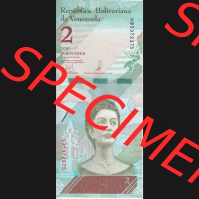 Banknoten Amerika Venezuela 2018, 2 Dos Bolivares (1) Sammlung