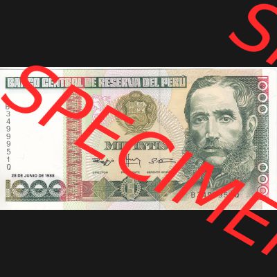 Banknoten Amerika Peru 1988, 1000 Intis (1) Sammlung