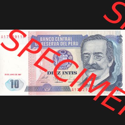 Banknoten Amerika Peru 1987, 10 Intis (1) Sammlung