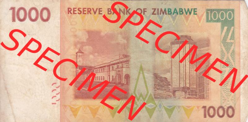 Banknoten Afrika Simbabwe 2007, 1000 Dolars (2) Sammlung