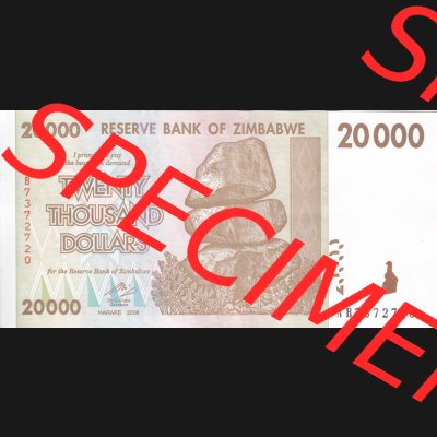 Banknoten Afrika Simbabwe 2008, 20000 Dollars (1) Sammlung