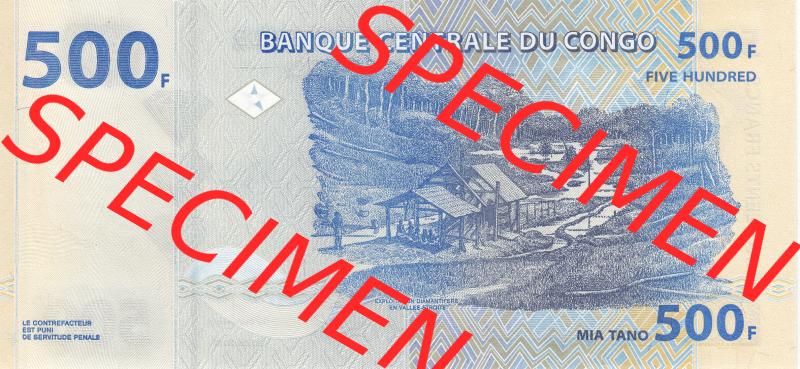 Banknoten Afrika Kongo 2013, 500 Francs (1) Sammlung