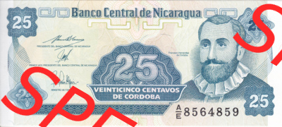 Banknoten Amerika Nicaragua 1991 p170 25 Centavos (1) Sammlung