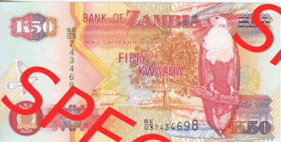 Banknoten Afrika Sambia 2006, 50 Kwacha (1) Sammlung